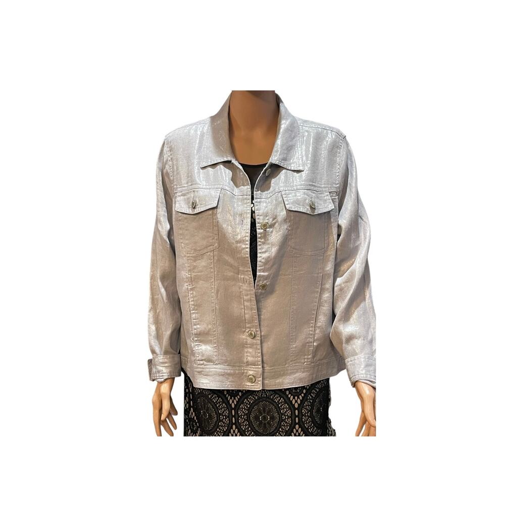 Jones New York Button Up Lightweight Jacket Dressy Lavender XL